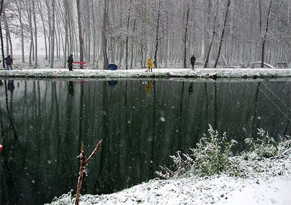 Pesca sotto la neve